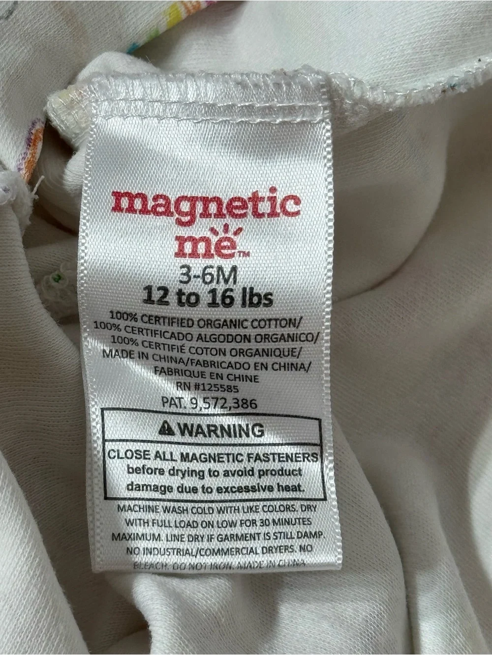 Magnetic Me Rainbow Baking Footie Sleeper 3-6M Baby Girl Organic Cotton Cake